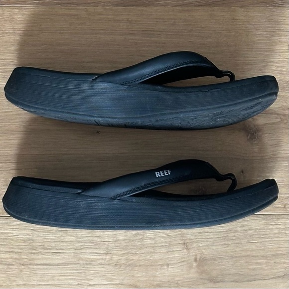 Reef Sandals Flip-flops Platform Black Womens 6 - Picture 2 of 9